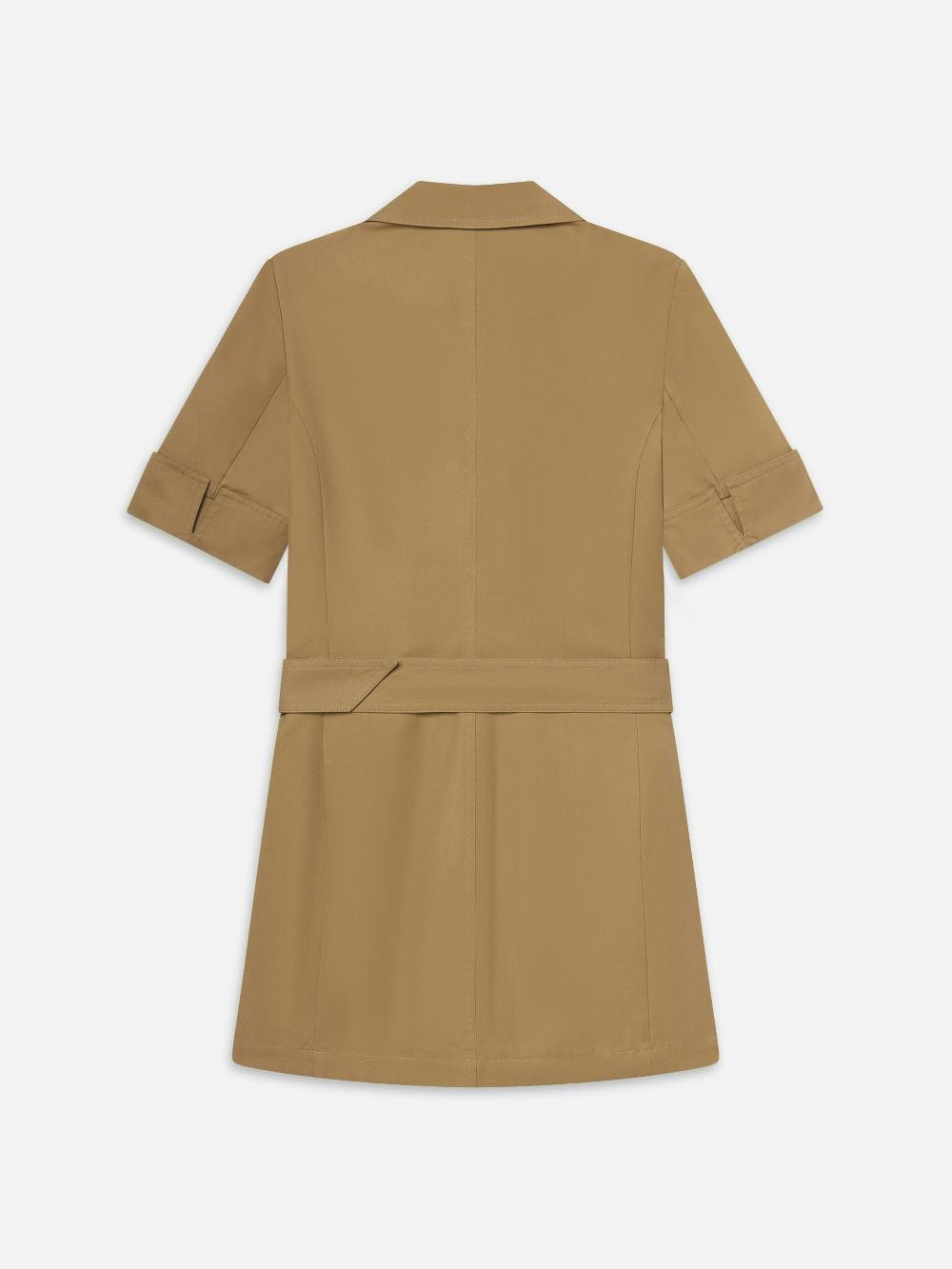 Frame The Utility Dress In Khaki Tan