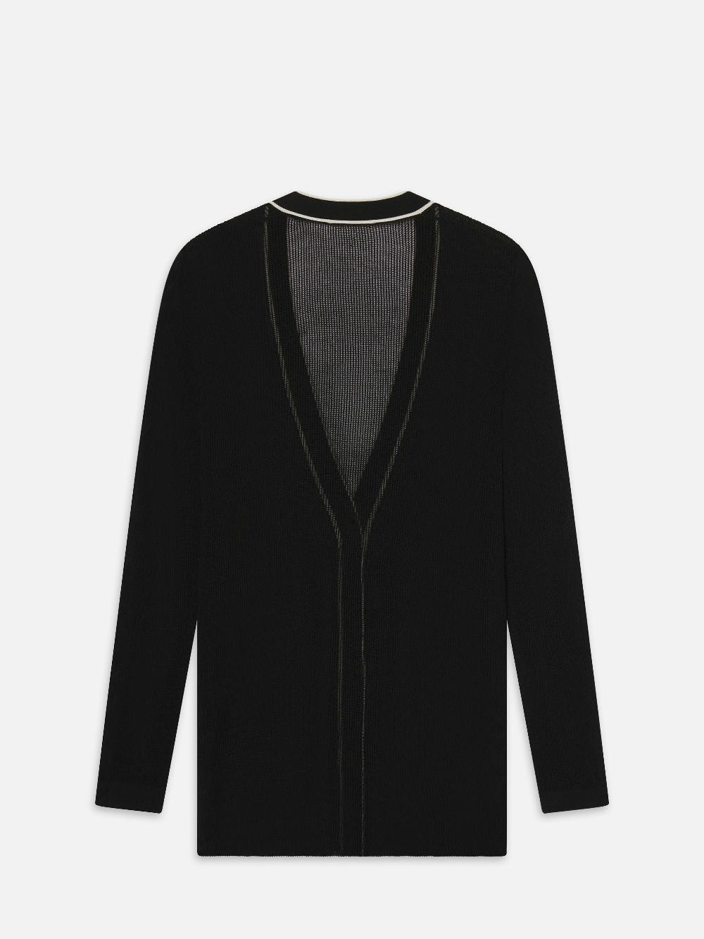 Frame The Varsity Cardigan In Black Multi