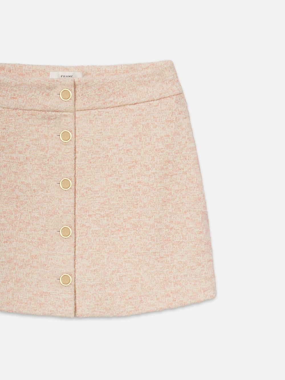 Frame Tweed Mini Skirt In Azalea Multi