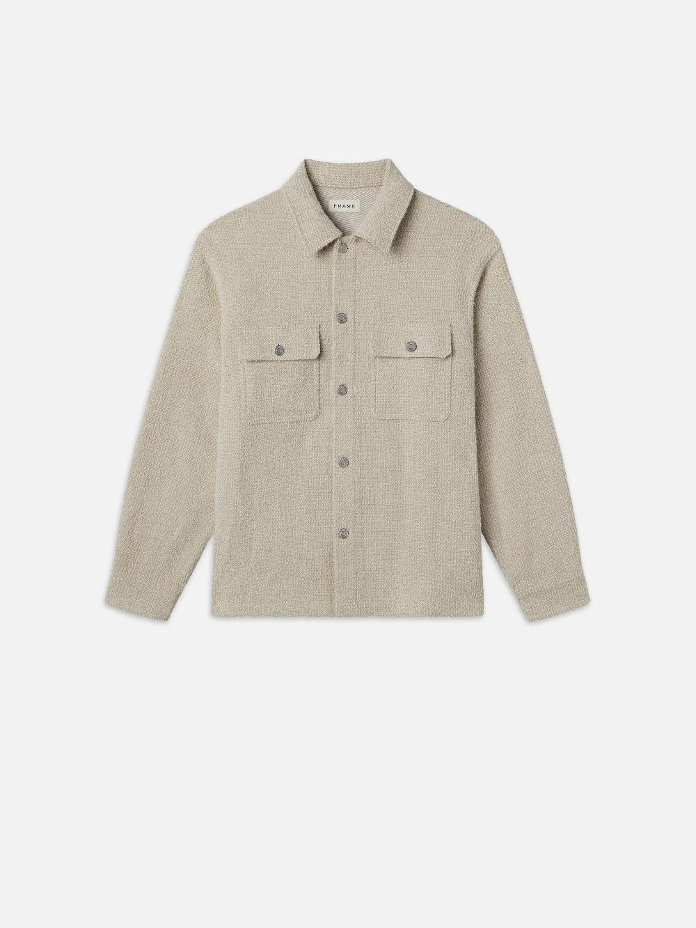 frame Tweed Overshirt Jacket in Dove Tweed