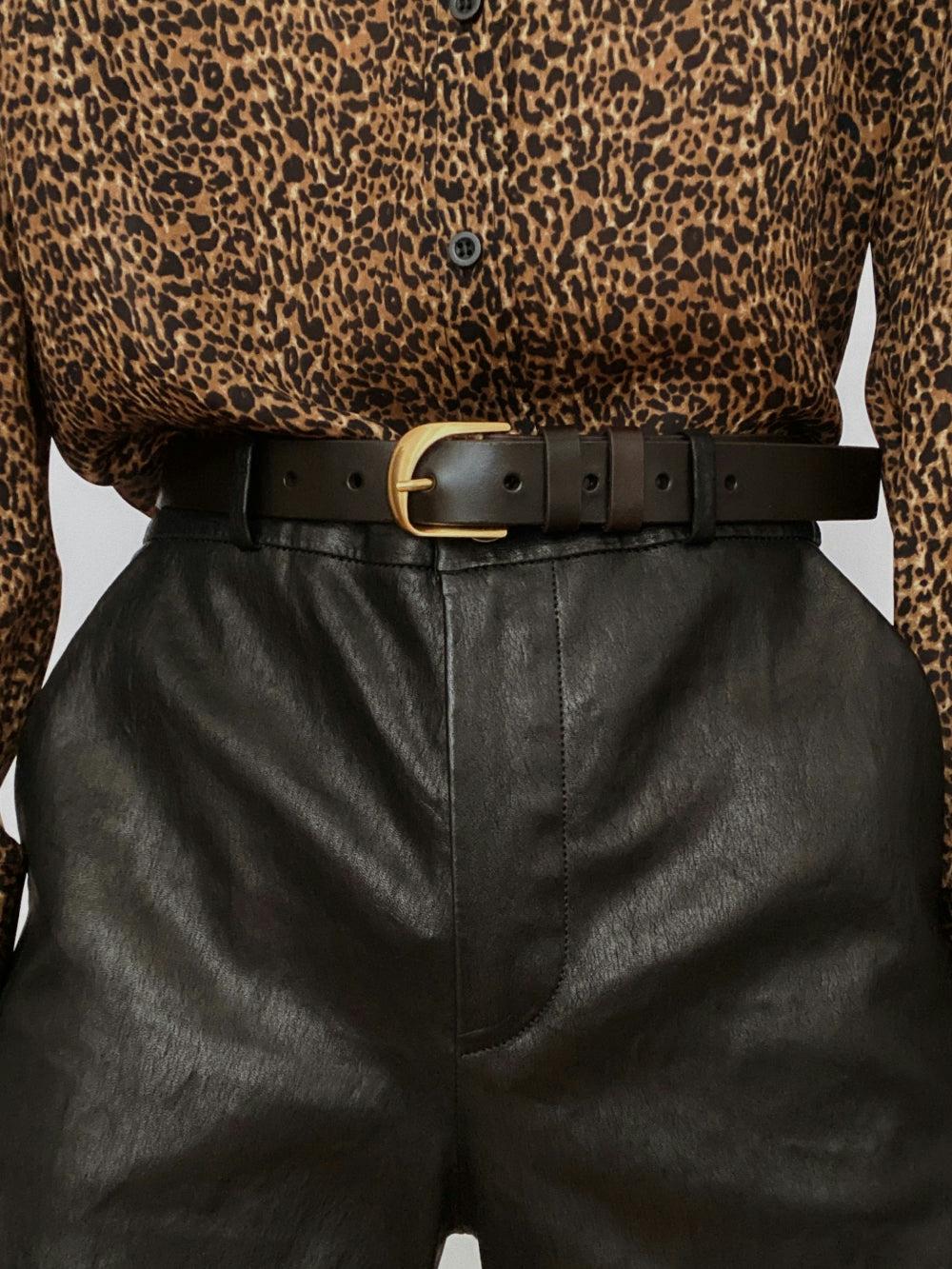 Frame Twist Buckle Belt In Espresso