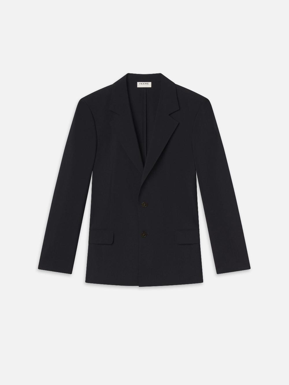 frame Unlined Wool Blazer in Dark Navy