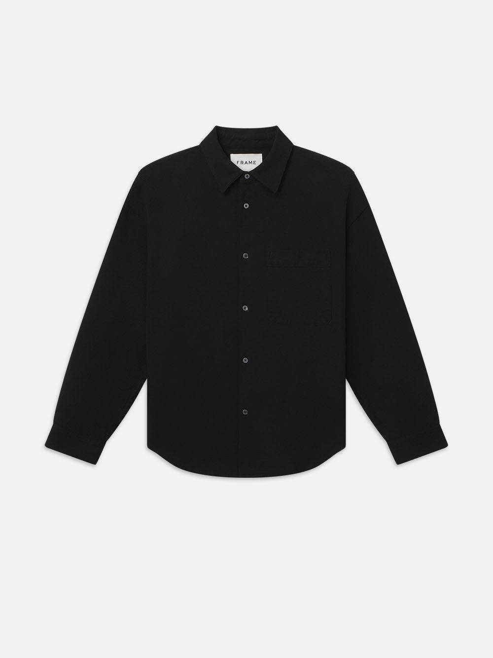frame Waffle Textured Shirt in Black
