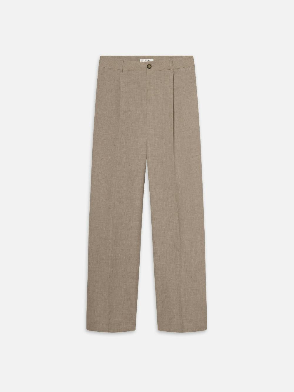frame Wide Leg Trousers in Vintage Khaki