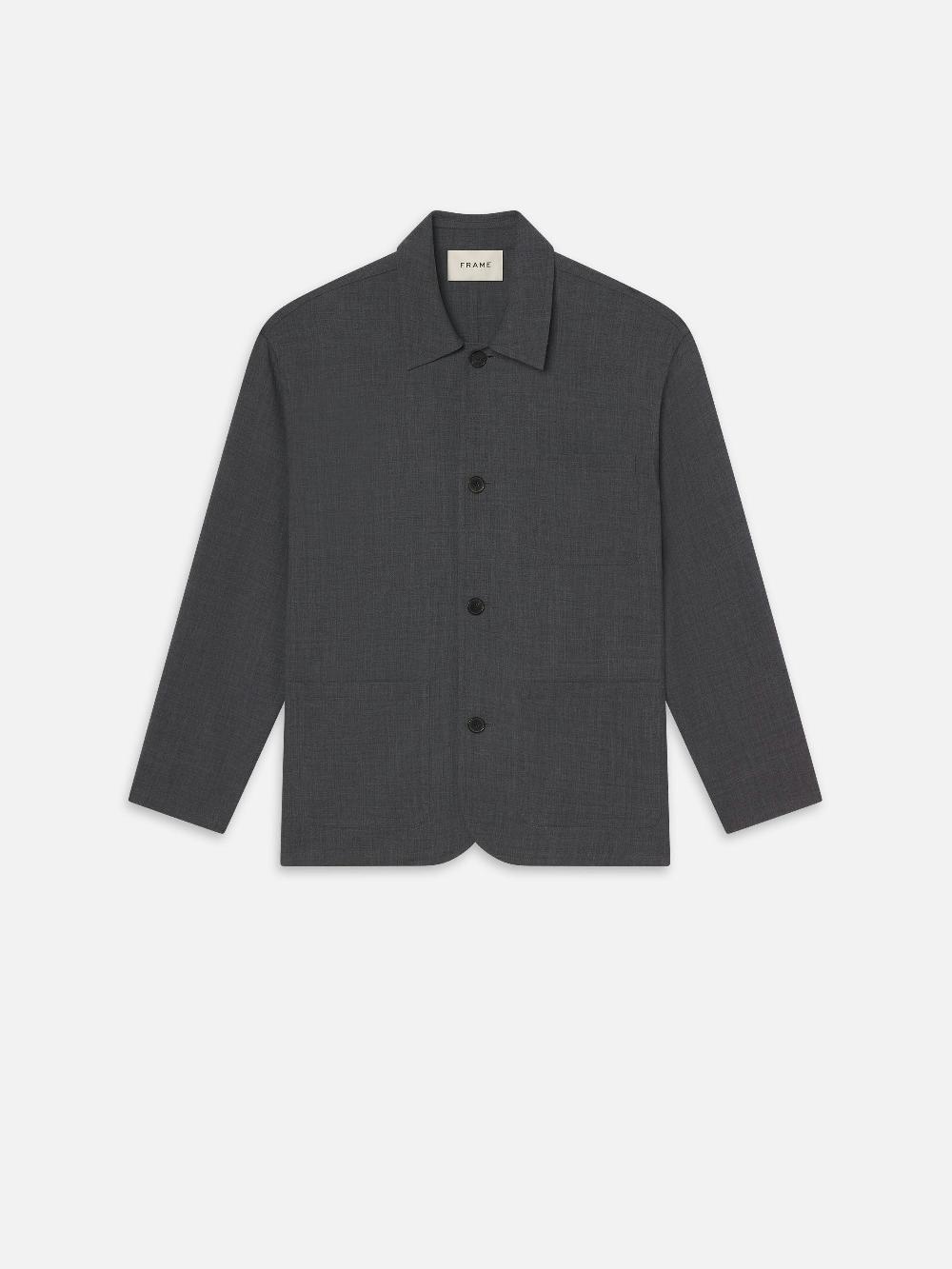 frame Wool Chore Coat in Charcoal Grey