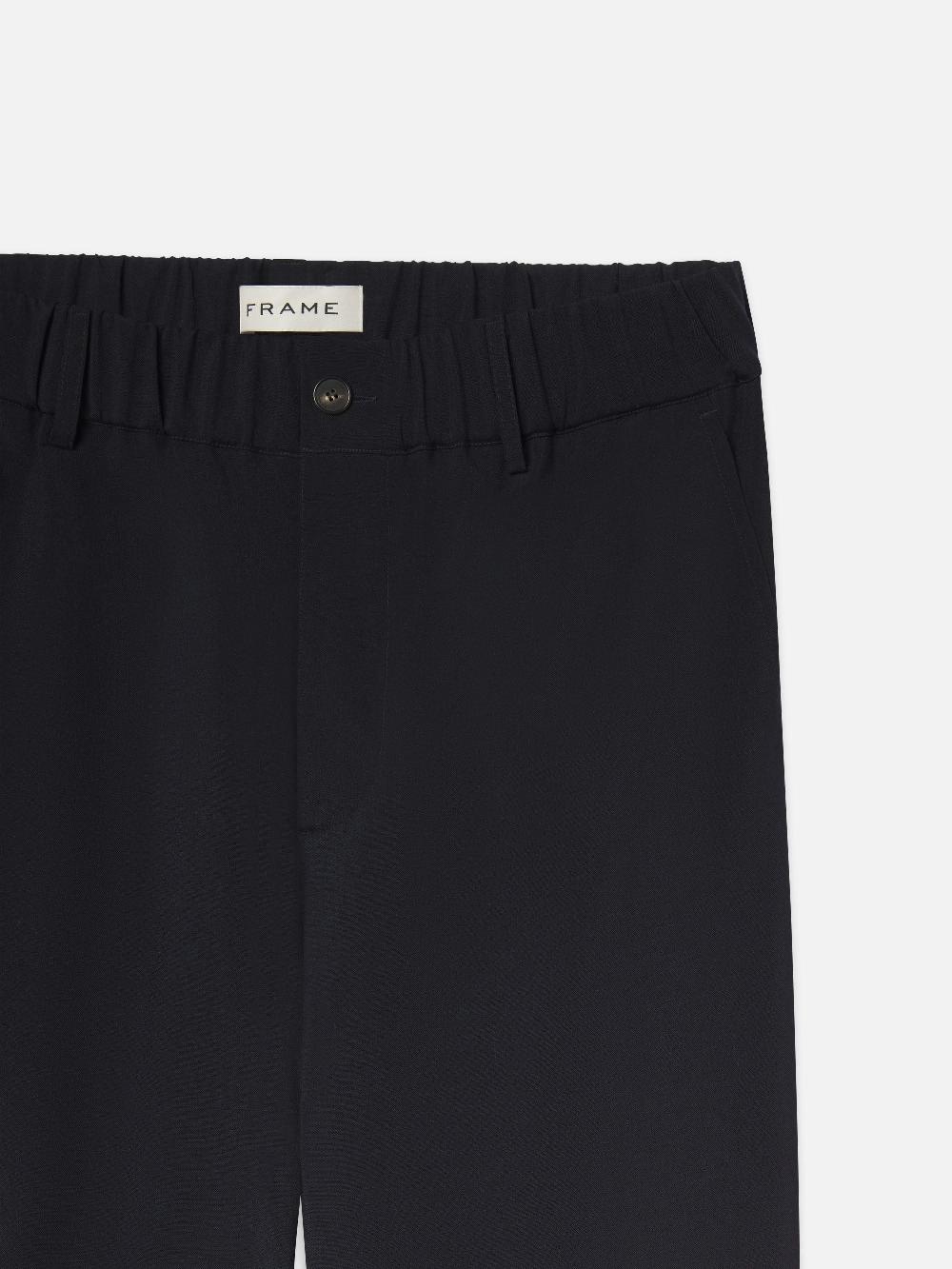Frame Wool Easy Trousers In Dark Navy