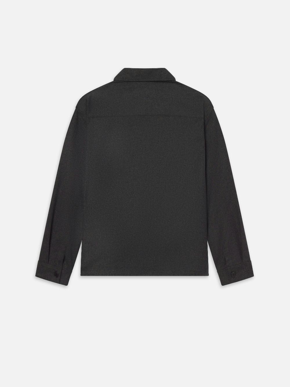 Frame Wool Overshirt In Grey Melange