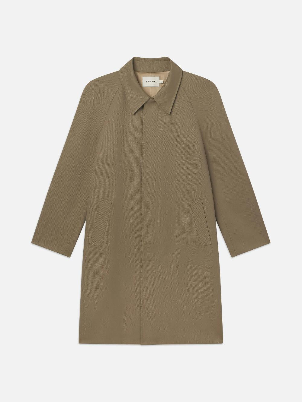 frame Wool Trench Coat in Light Brown