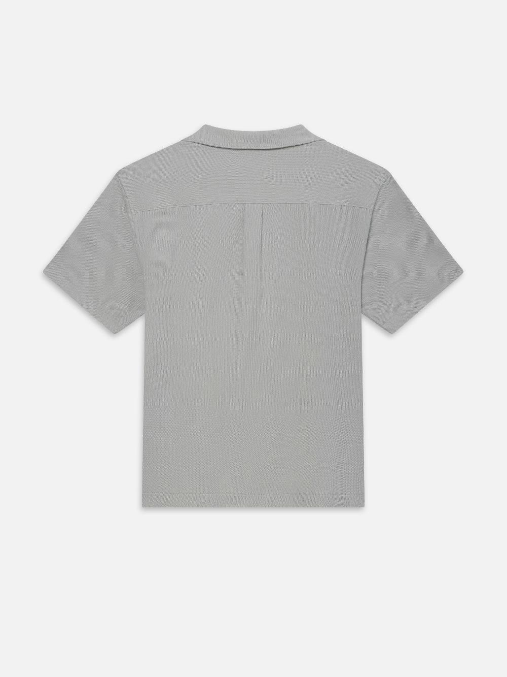 Frame Jacquard Short Sleeve Relaxed Shirt In Grey Blue