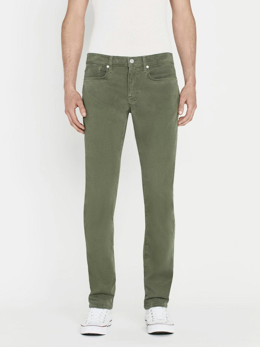 Frame L'Homme Slim Brushed Twill In Washed Military