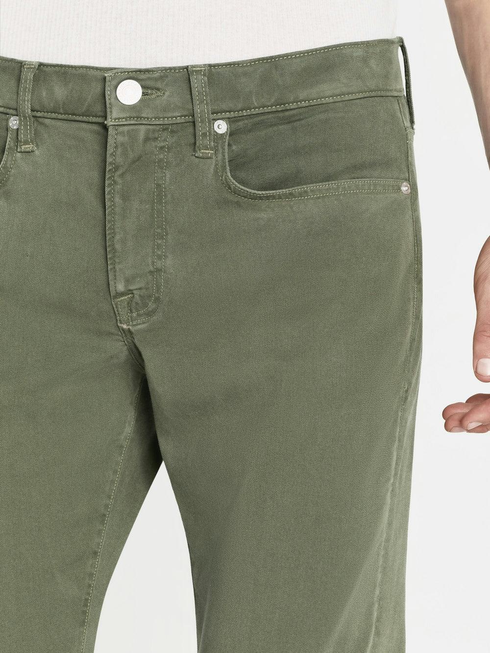 Frame L'Homme Slim Brushed Twill In Washed Military