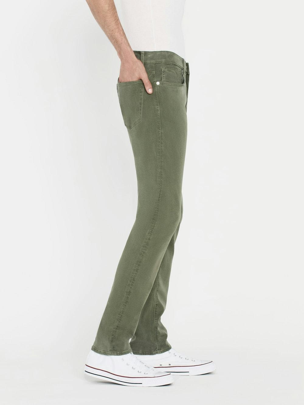 Frame L'Homme Slim Brushed Twill In Washed Military