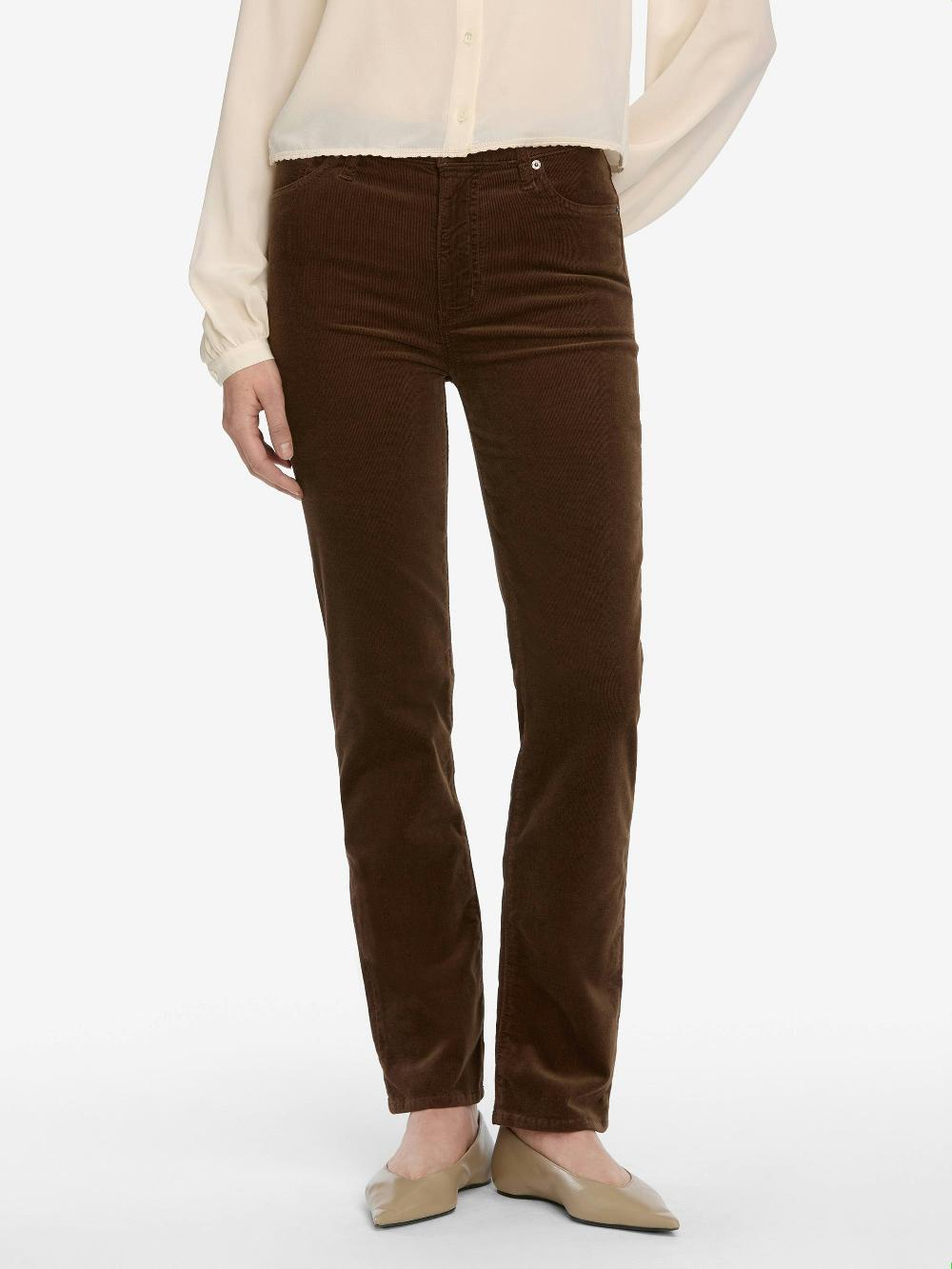 Frame Le Sleek Straight Corduroy In Bitter Chocolate