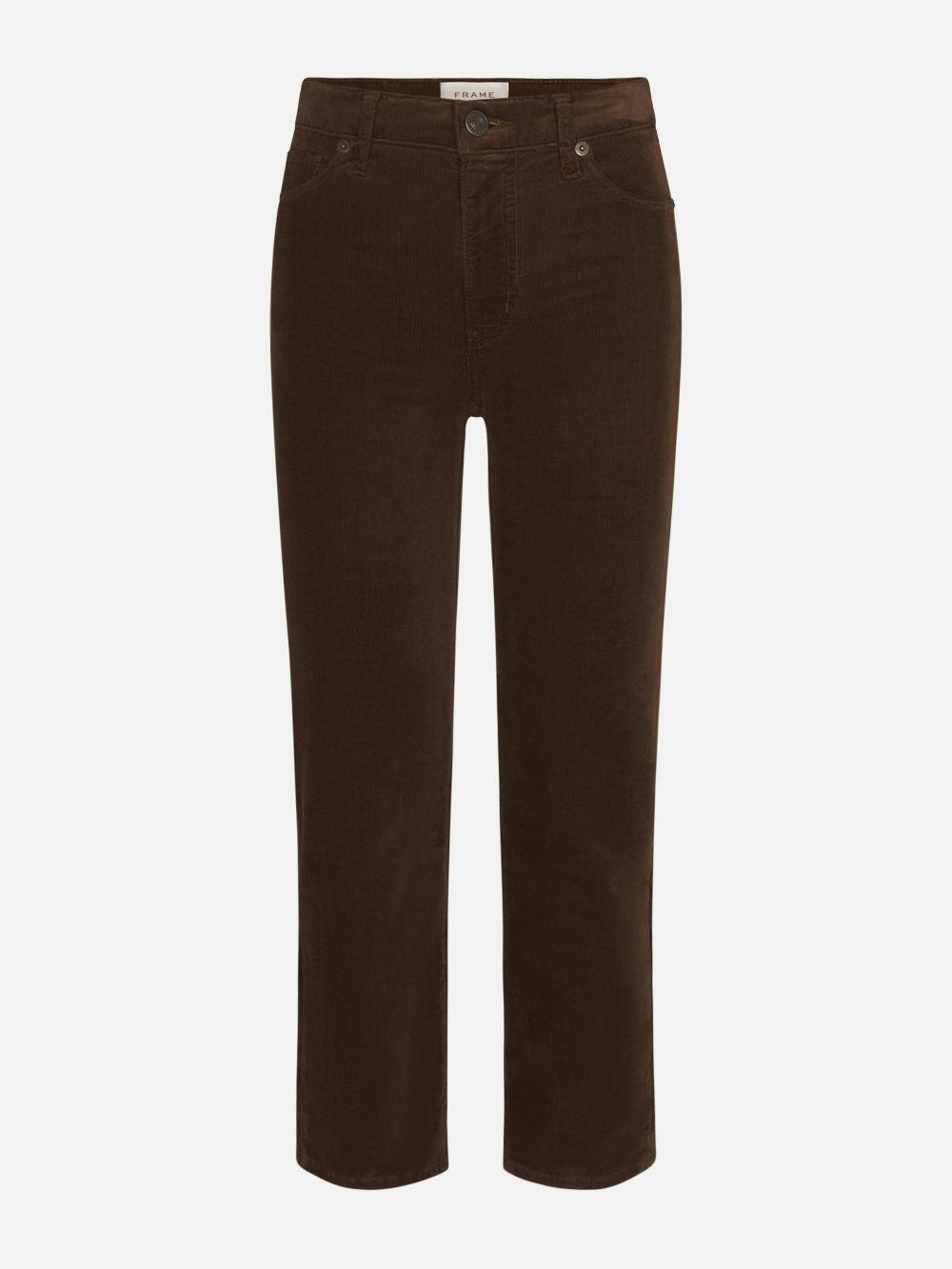 frame Le Sleek Straight Corduroy in Bitter Chocolate