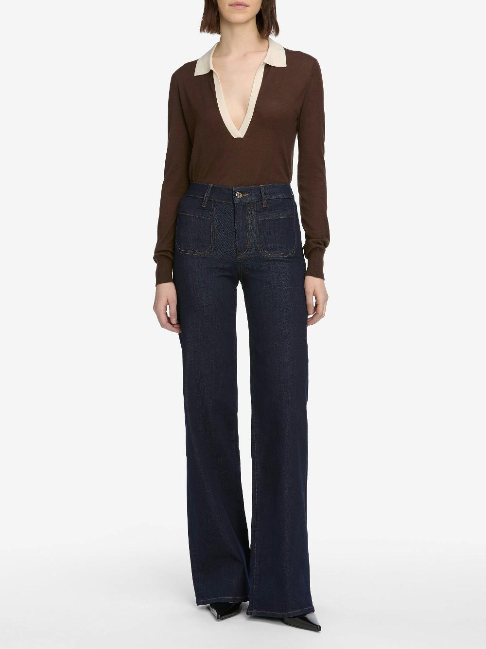 Frame Le Slim Palazzo Long Modernist Pocket In Rinse