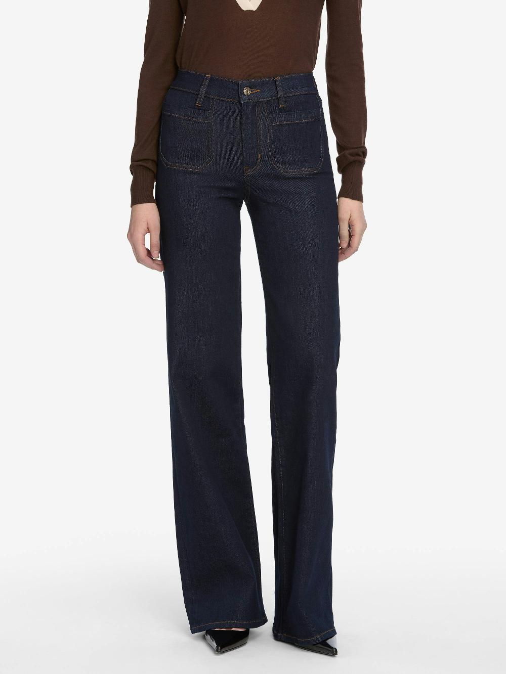 Frame Le Slim Palazzo Long Modernist Pocket In Rinse