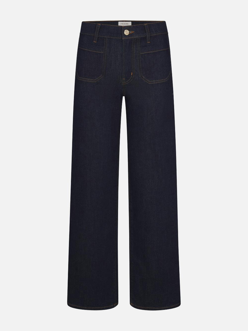 frame Le Slim Palazzo Long Modernist Pocket in Rinse