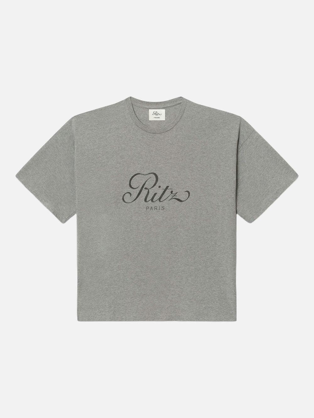 frame Ritz Men's Cropped Relaxed T Shirt in Heather Grey