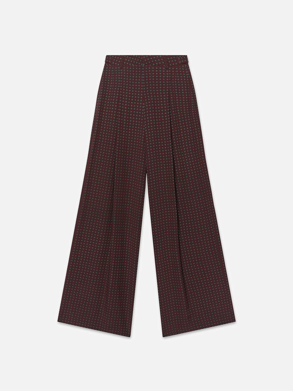 frame Ritz Women's Pleated Trouser in Bordeaux Multi