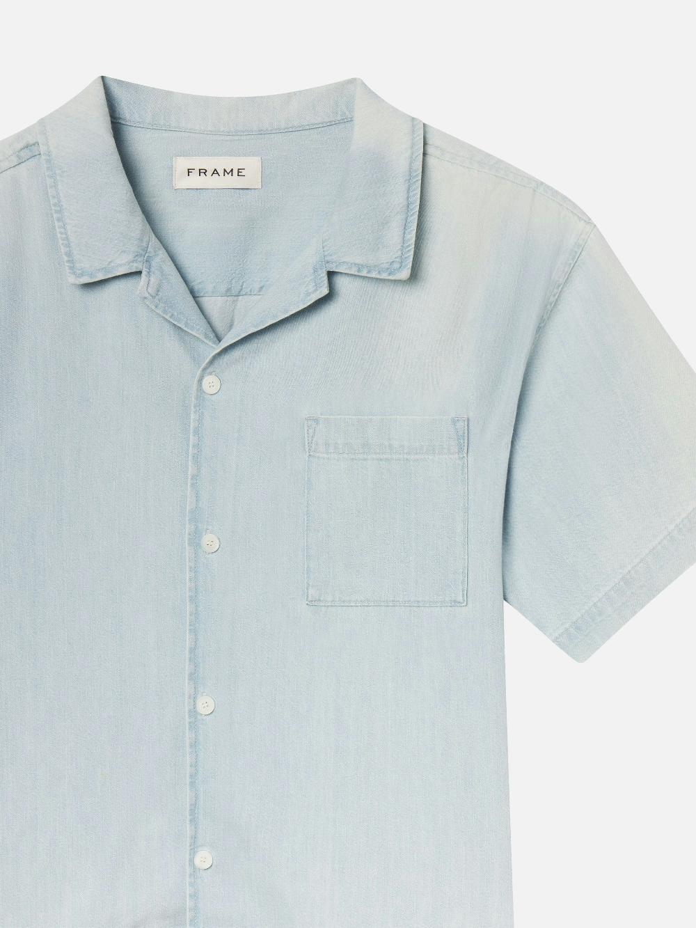 Frame Short Sleeve Camp Collar Shirt In Harbor City