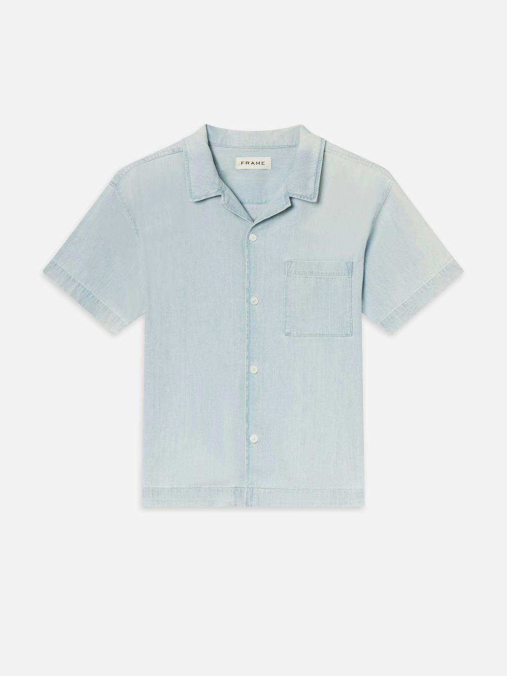 frame Short Sleeve Camp Collar Shirt in Harbor City