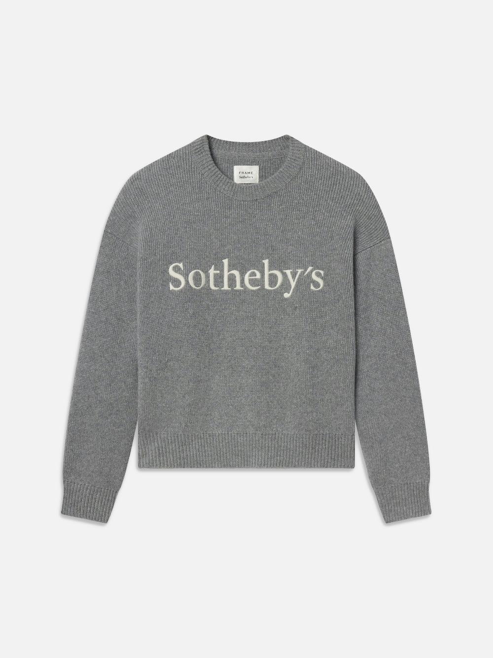 frame Sotheby's Unisex Cashmere Sweater in Grey Melange
