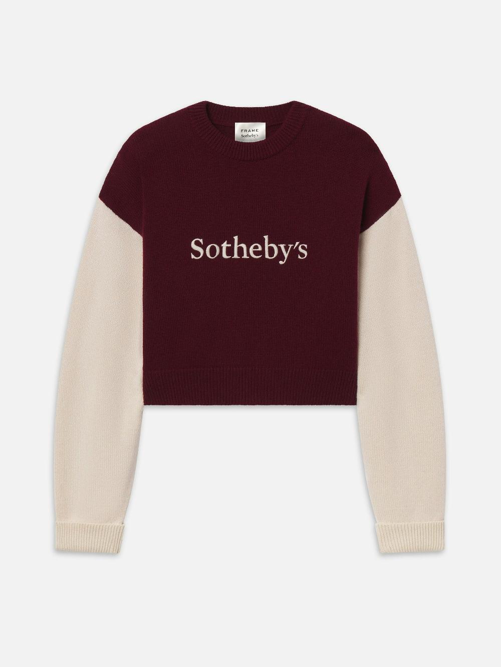 frame Sotheby’s Women's Cashmere Sweater in Burgundy Multi