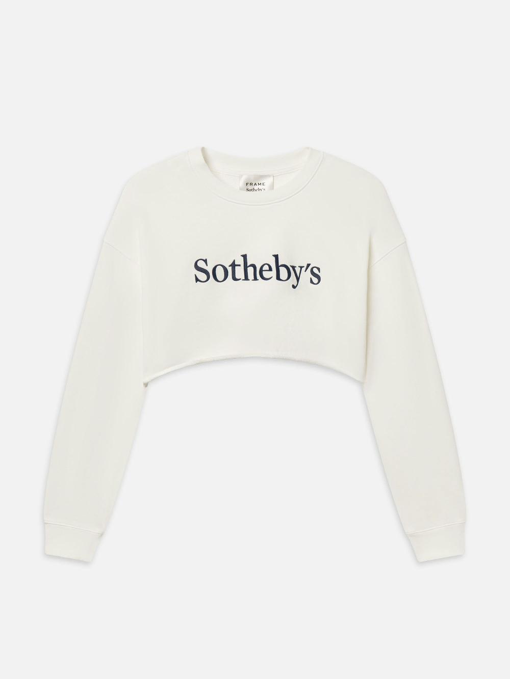 frame Sotheby’s Women's Cropped Sweatshirt in Cream