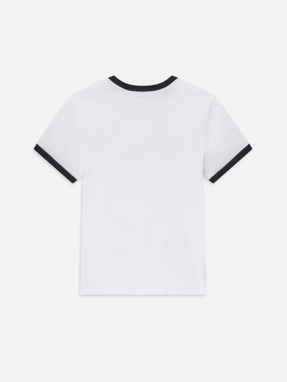 Frame Sotheby’s Women's Ringer Baby Tee In White Multi