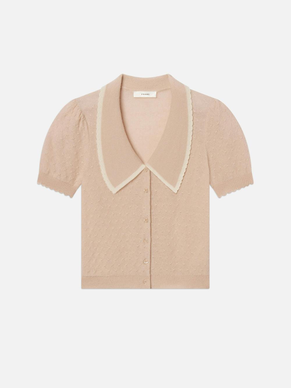 frame The Cashmere Sailor Sweater in Pink Sand Multi