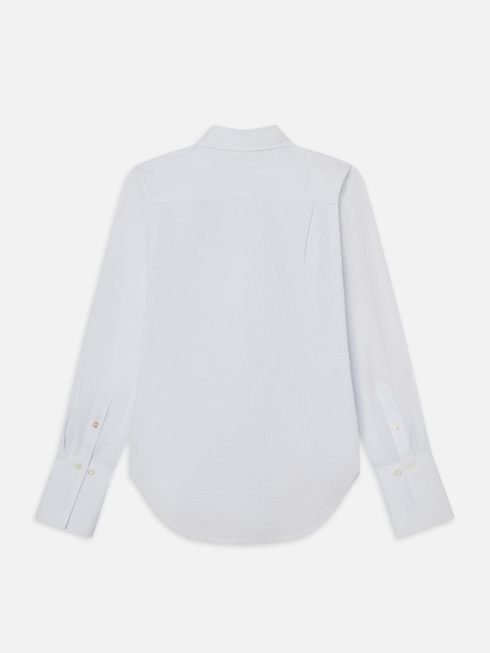 Frame The Seersucker Classic Shirt In Light Chambray Multi