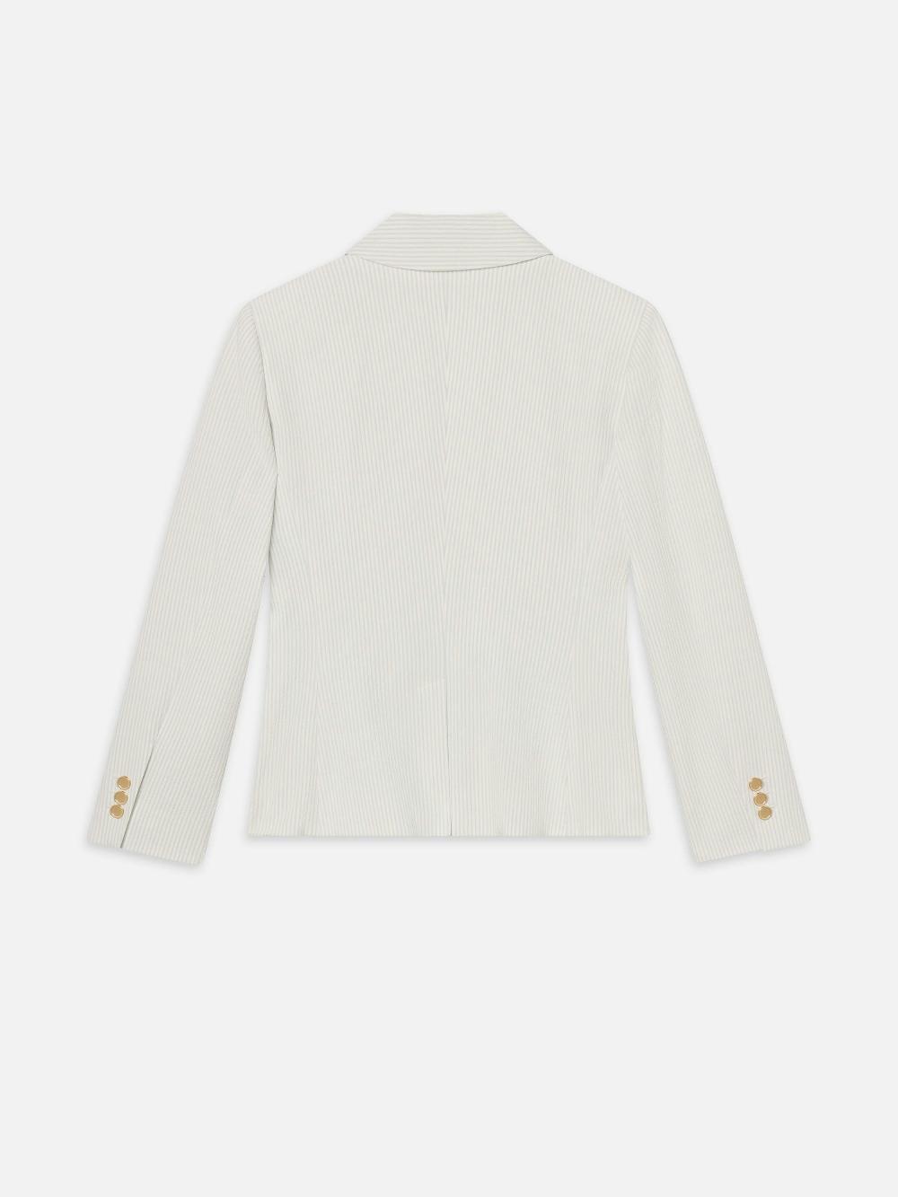 Frame The Seersucker Smart Blazer In Light Chambray Multi