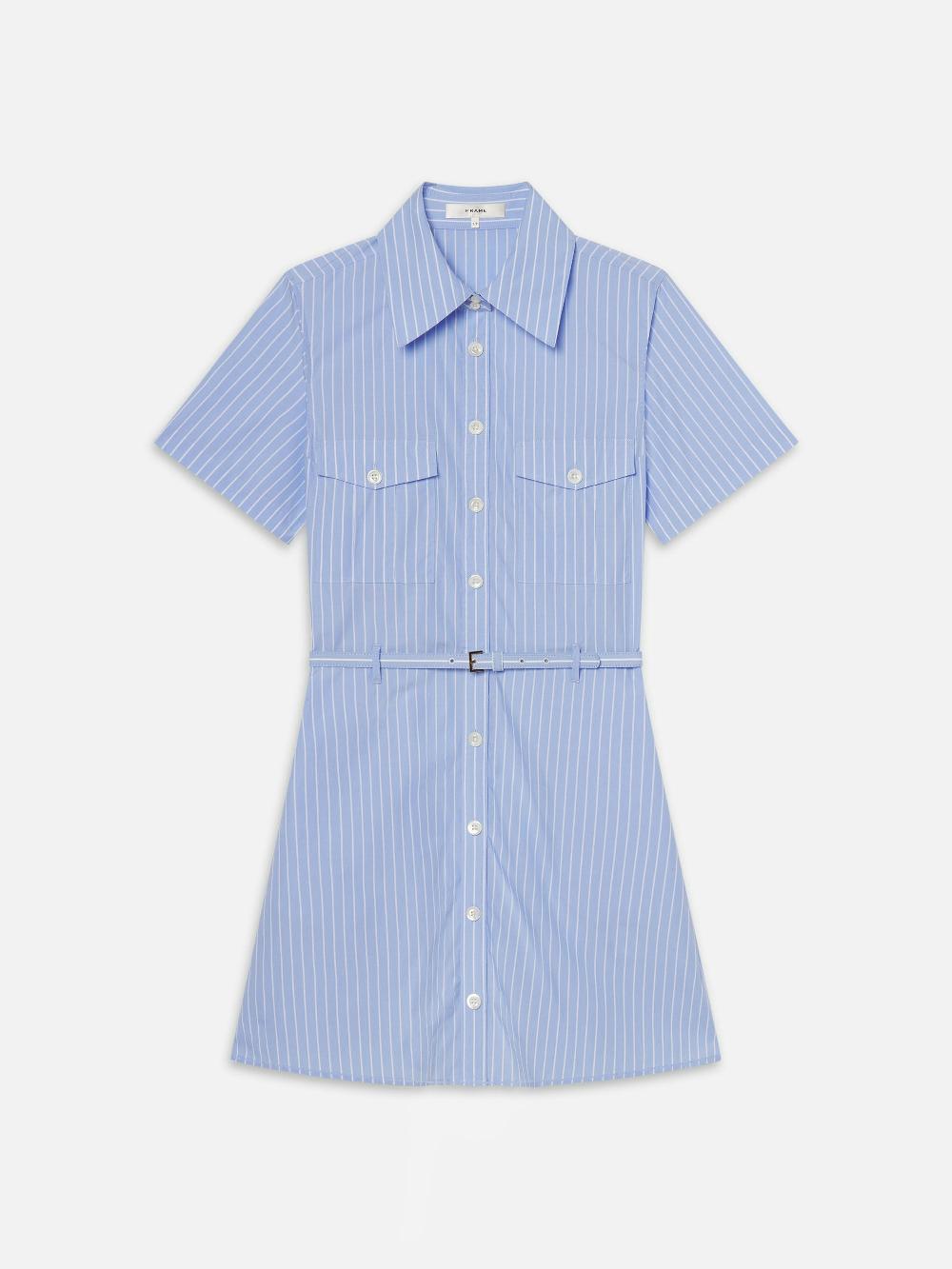 frame The Striped Safari Dress in Oxford Blue Multi