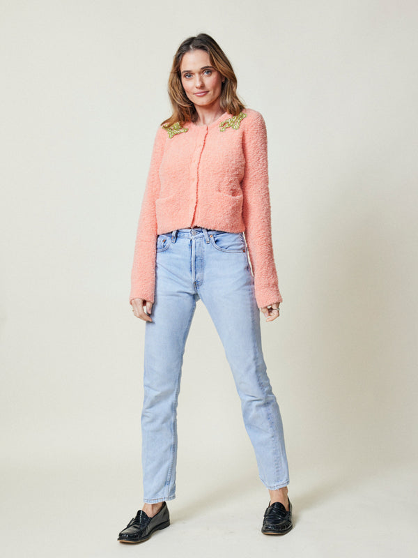 Franca Beaded Nala Cropped Cardigan