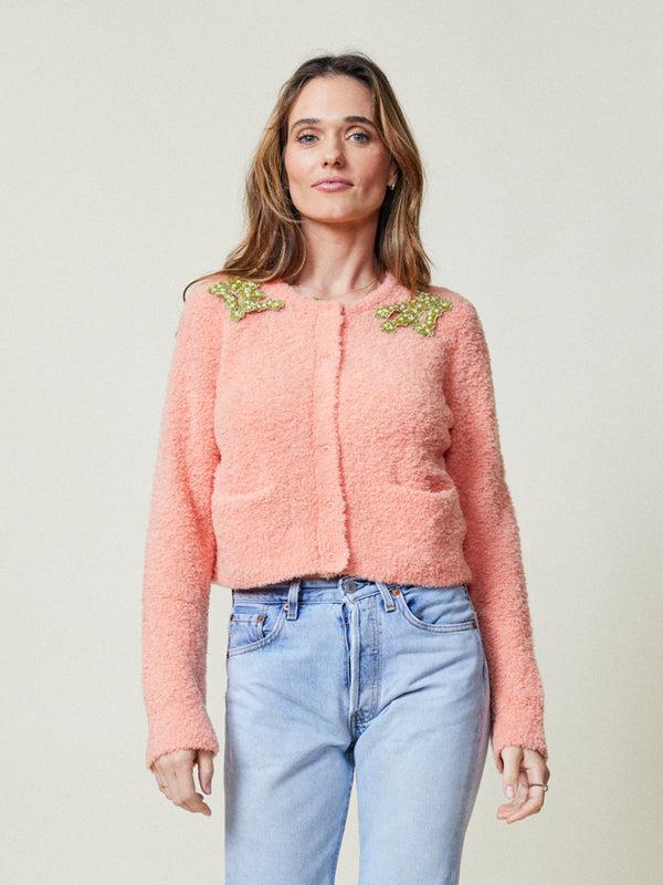 Franca Beaded Nala Cropped Cardigan
