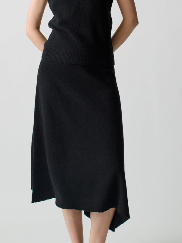 Franca Brushed Wool A-Line Skirt