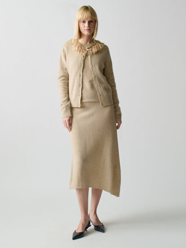 Franca Brushed Wool A-Line Skirt