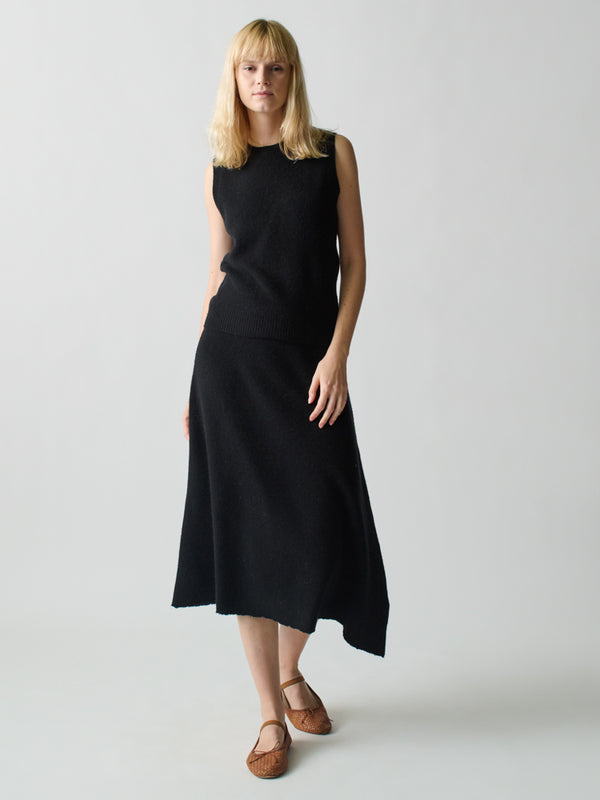 Franca Brushed Wool A-Line Skirt