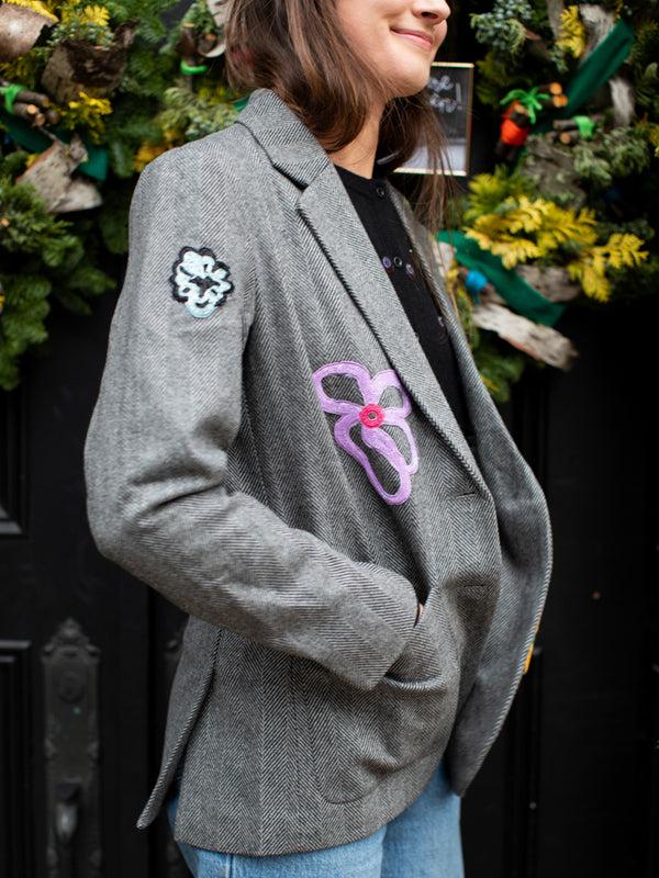 Franca Delia Herringbone Blazer