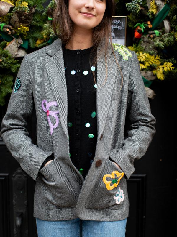 Franca Delia Herringbone Blazer