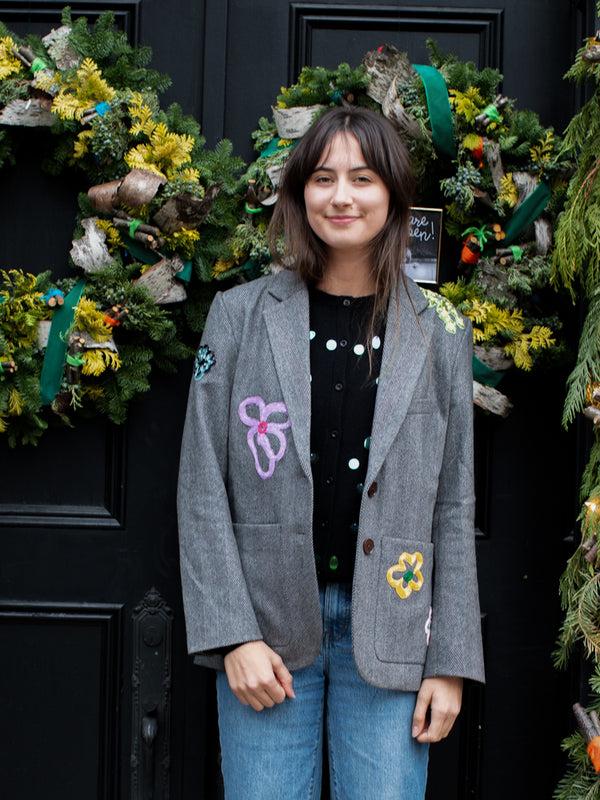 franca Delia Herringbone Blazer