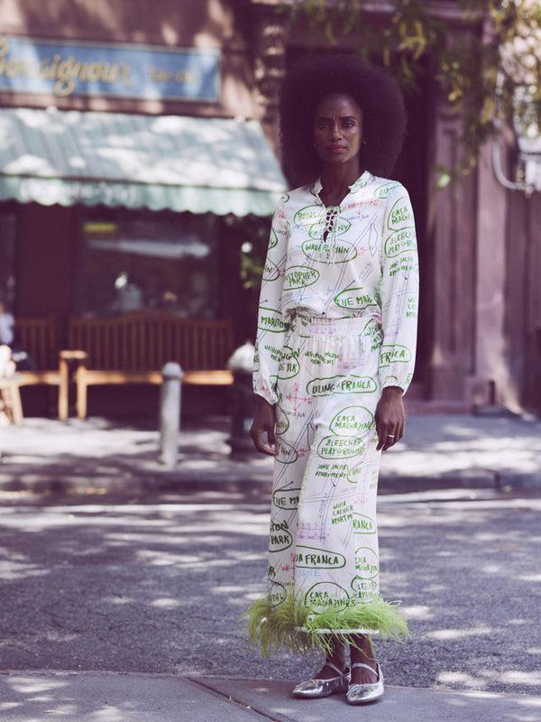 Franca Hudson Lounge Pant Map Print