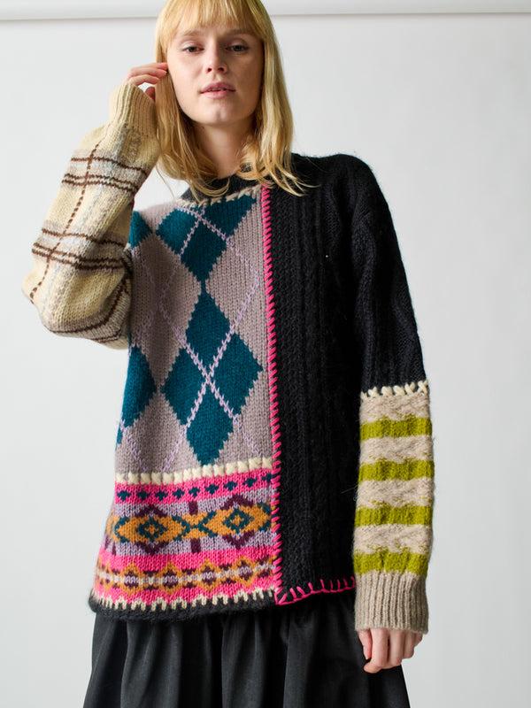 Franca Hutton Patchwork Crewneck