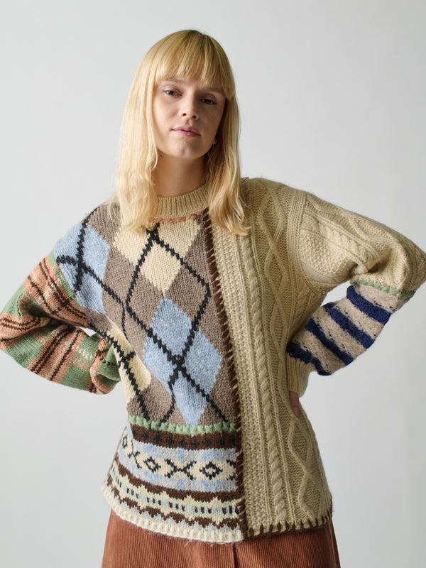 Franca Hutton Patchwork Crewneck