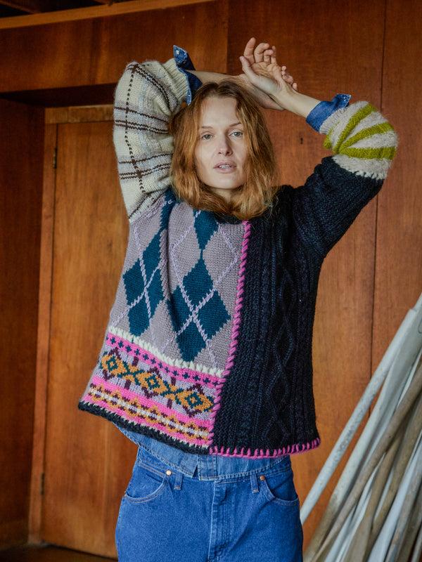 franca Hutton Patchwork Crewneck