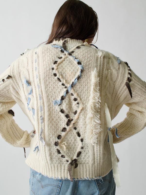 Franca Jade Cable Knit Crewneck