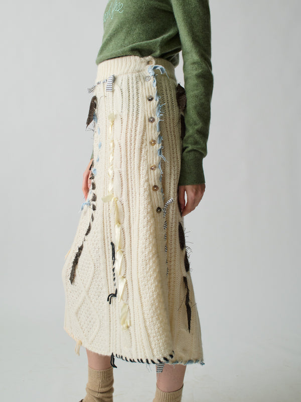 Franca Jade Cable Knit Skirt
