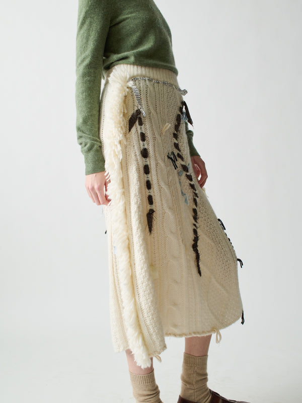 Franca Jade Cable Knit Skirt