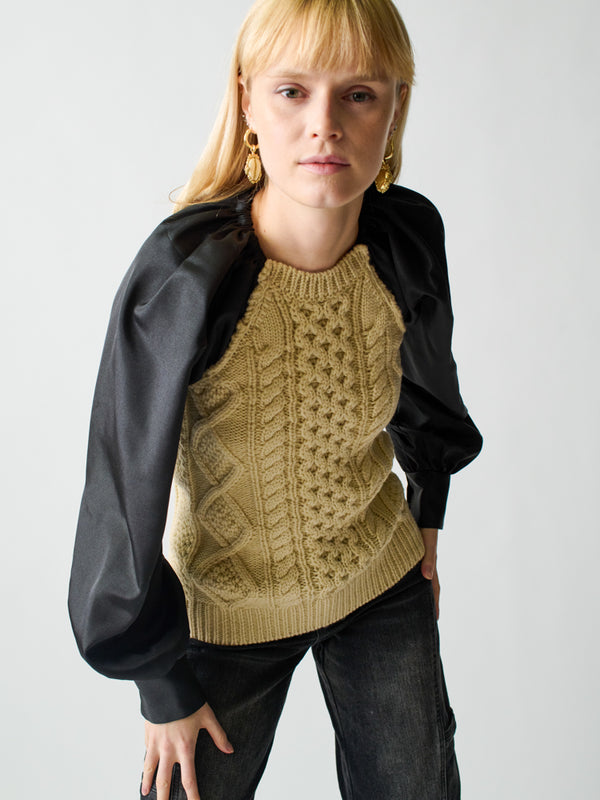 franca Mekas Knit Combo Top
