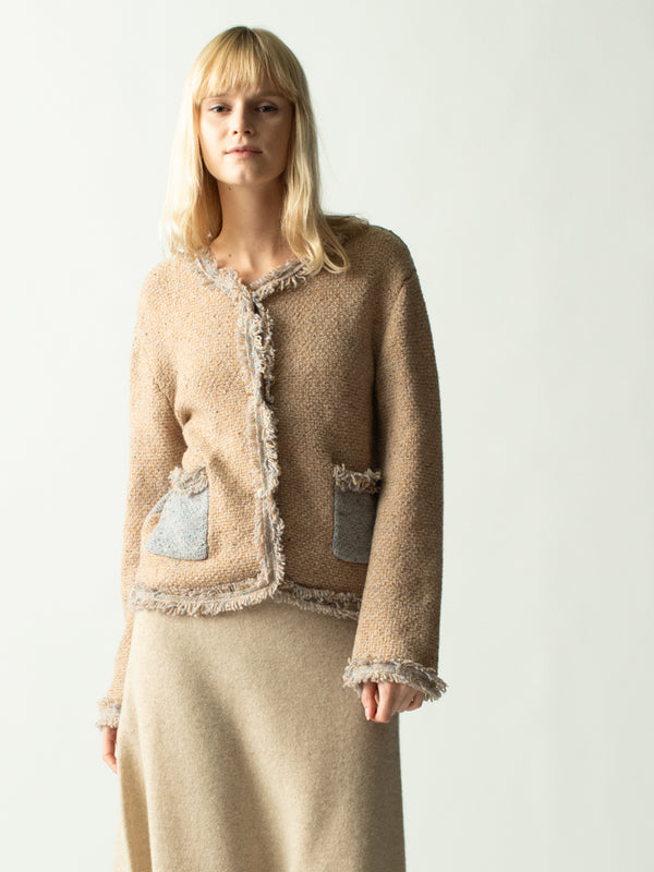 Franca Onassis Knit Tweed Jacket